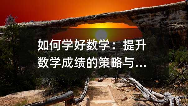 如何學好數(shù)學:提升數(shù)學成績的策略與方法