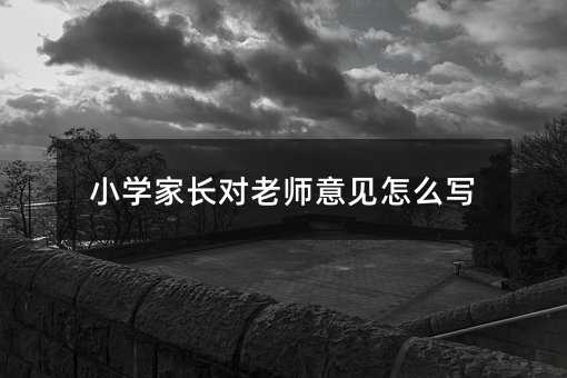 小學家長對老師意見怎么寫