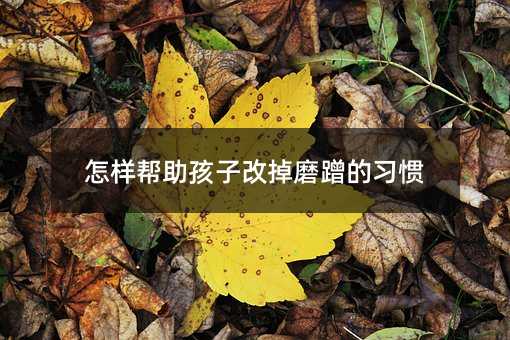 怎樣幫助孩子改掉磨蹭的習慣