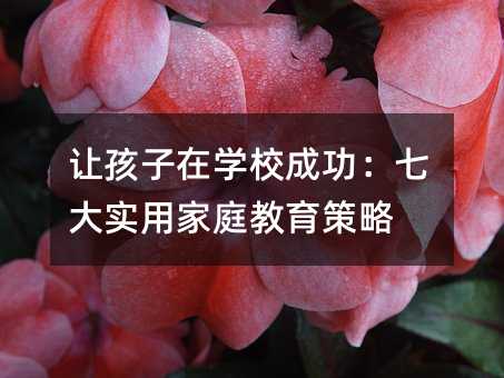 讓孩子在學校成功:七大實用家庭教育策略