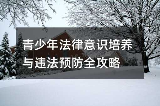 青少年法律意識培養與違法預防全攻略