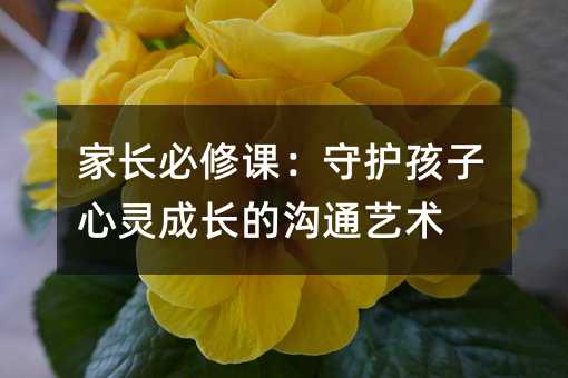 家長(zhǎng)必修課:守護(hù)孩子心靈成長(zhǎng)的溝通藝術(shù)