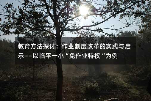 教育方法探討:作業制度改革的實踐與啟示——以臨平一小“免作業特權“為例