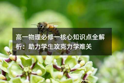 高一物理必修一核心知識(shí)點(diǎn)全解析:助力學(xué)生攻克力學(xué)難關(guān)