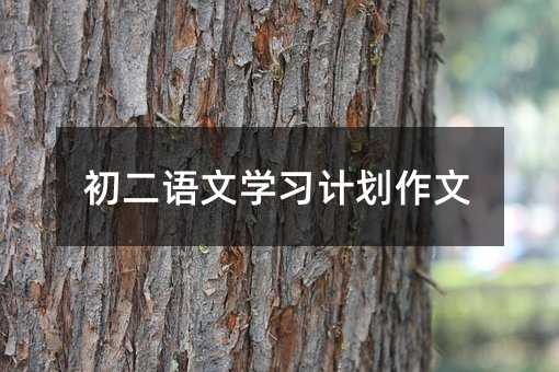 初二語文學習計劃作文