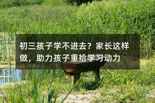 初三孩子學不進去?家長這樣做,助力孩子重拾學習動力