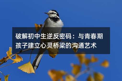 破解初中生逆反密碼:與青春期孩子建立心靈橋梁的溝通藝術