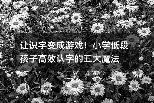 讓識字變成游戲!小學低段孩子高效認字的五大魔法