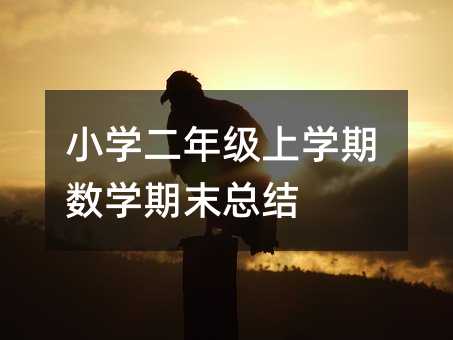 小學二年級上學期數學期末總結