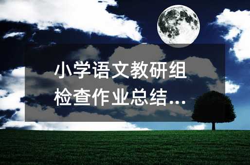 小學語文教研組檢查作業(yè)總結范文
