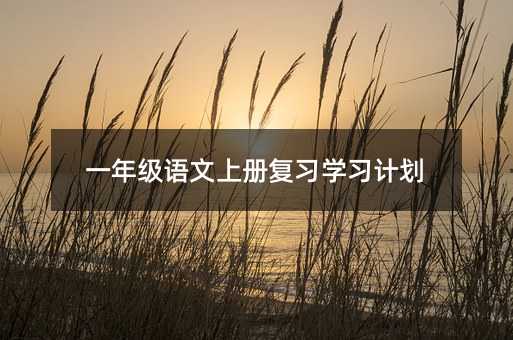 一年級語文上冊復習學習計劃