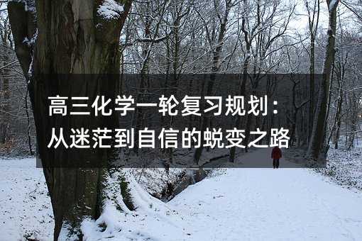高三化學一輪復習規劃:從迷茫到自信的蛻變之路