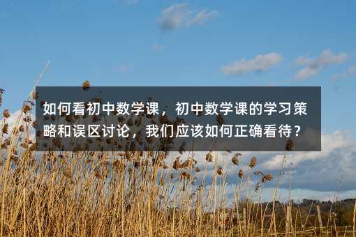 如何看初中數(shù)學(xué)課,初中數(shù)學(xué)課的學(xué)習(xí)策略和誤區(qū)討論,我們應(yīng)該如何正確看待?