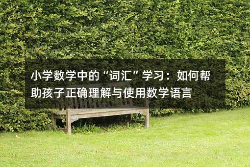 小學(xué)數(shù)學(xué)中的“詞匯”學(xué)習(xí):如何幫助孩子正確理解與使用數(shù)學(xué)語言