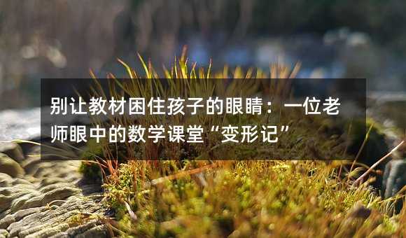 別讓教材困住孩子的眼睛:一位老師眼中的數學課堂“變形記”