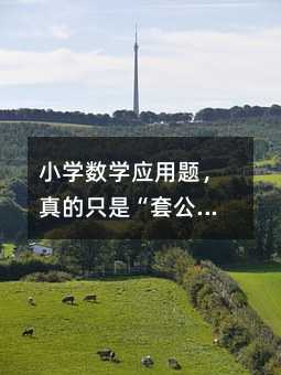 小學數學應用題,真的只是“套公式”嗎?我們可能一直都想錯了