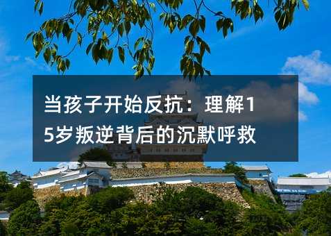 當孩子開始反抗:理解15歲叛逆背后的沉默呼救