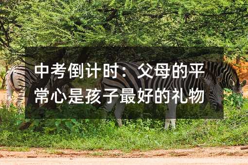 中考倒計(jì)時(shí):父母的平常心是孩子最好的禮物