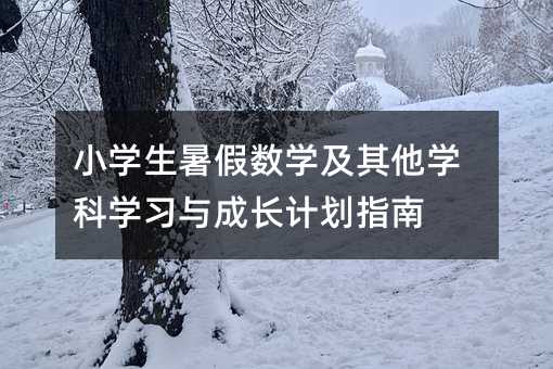 小學生暑假數學及其他學科學習與成長計劃指南