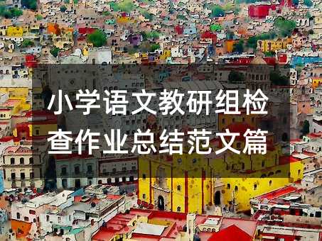 小學語文教研組檢查作業總結范文篇