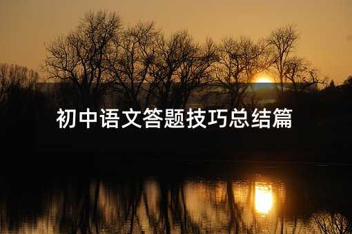 初中語文答題技巧總結篇
