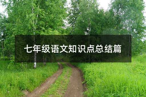 七年級語文知識點總結篇