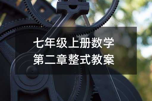 七年級上冊數(shù)學(xué)第二章整式教案
