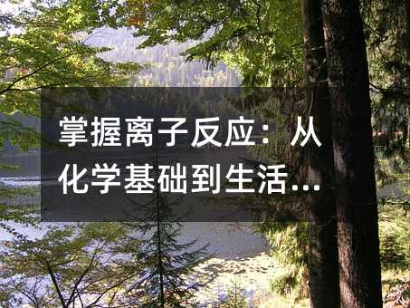 掌握離子反應(yīng):從化學(xué)基礎(chǔ)到生活應(yīng)用