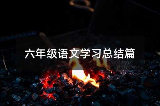 六年級語文學習總結篇