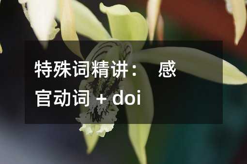 特殊詞精講:  感官動詞 + doing/to do