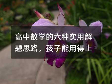 高中數學的六種實用解題思路,孩子能用得上
