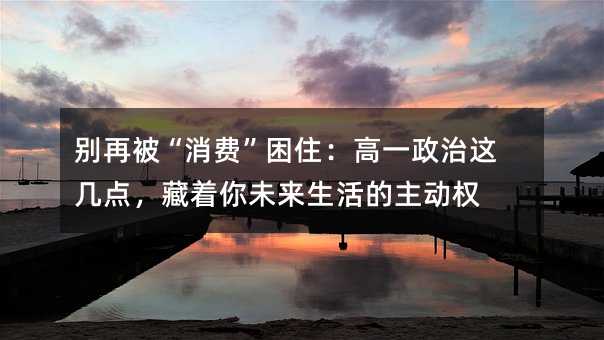 別再被“消費”困住:高一政治這幾點,藏著你未來生活的主動權