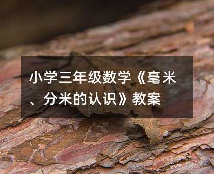 小學三年級數學《毫米、分米的認識》教案