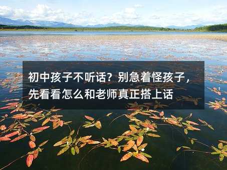 初中孩子不聽話?別急著怪孩子,先看看怎么和老師真正搭上話