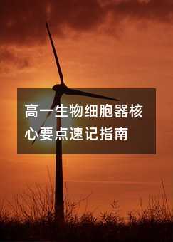 高一生物細胞器核心要點速記指南