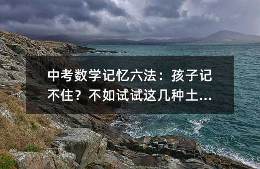 中考數(shù)學記憶六法:孩子記不住?不如試試這幾種土辦法
