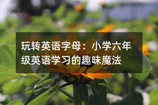 玩轉英語字母:小學六年級英語學習的趣味魔法