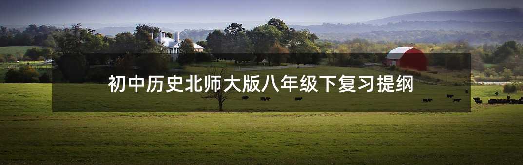 初中歷史北師大版八年級下復習提綱