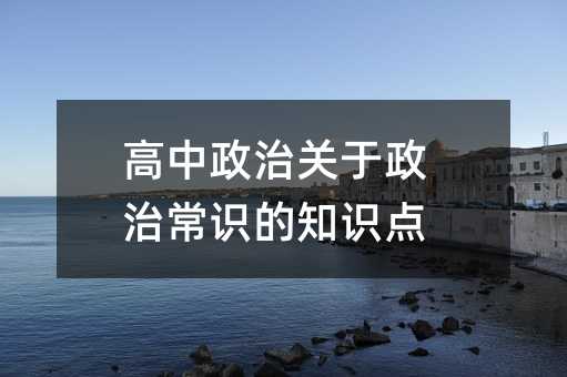 高中政治關于政治常識的知識點