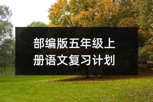 部編版五年級(jí)上冊(cè)語(yǔ)文復(fù)習(xí)計(jì)劃