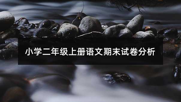 小學二年級上冊語文期末試卷分析