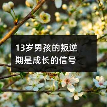 13歲男孩的叛逆期是成長的信號