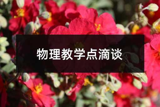 物理教學(xué)點(diǎn)滴談