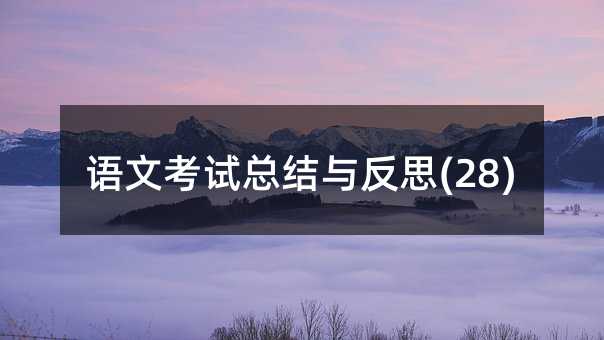 語文考試總結與反思(28)